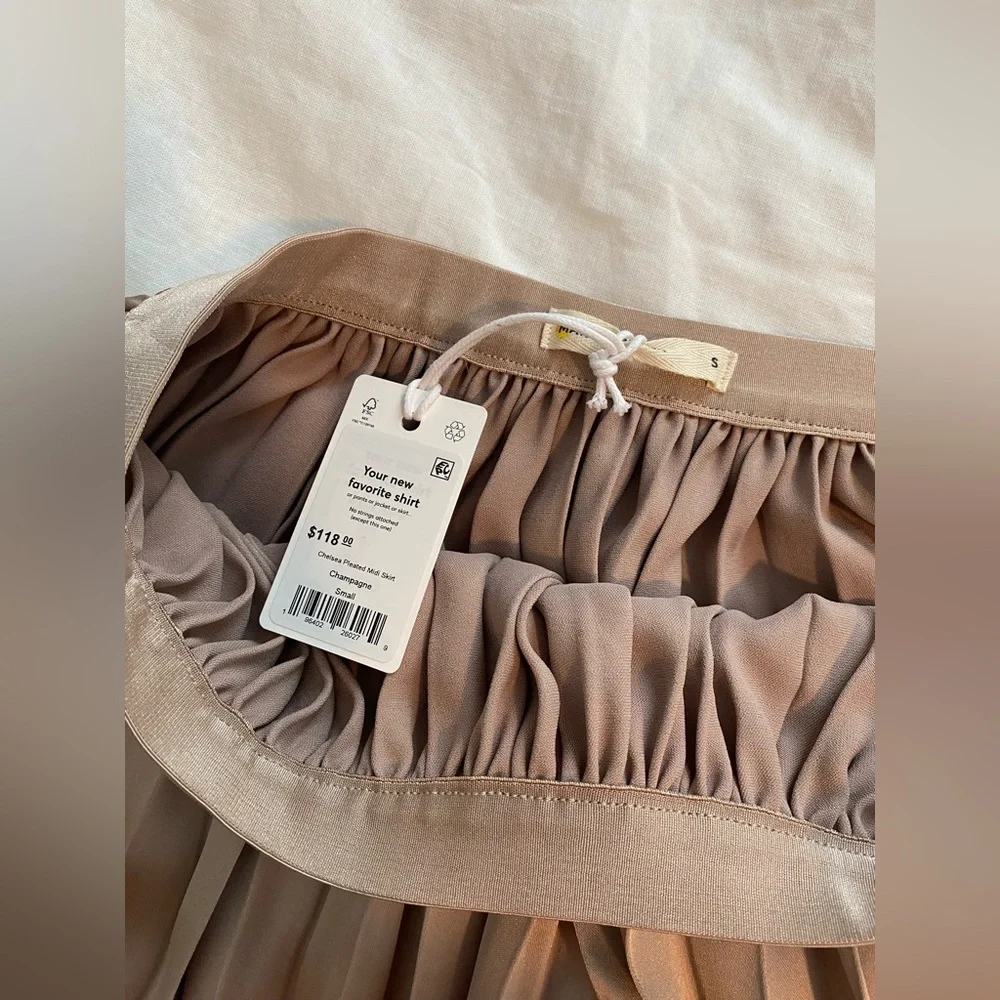 Chelsea Pleated Midi Skirt - Champagne - Picture 10 of 10